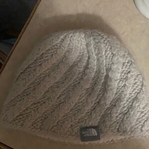 The North Face Light Gray Cable Knit Beanie